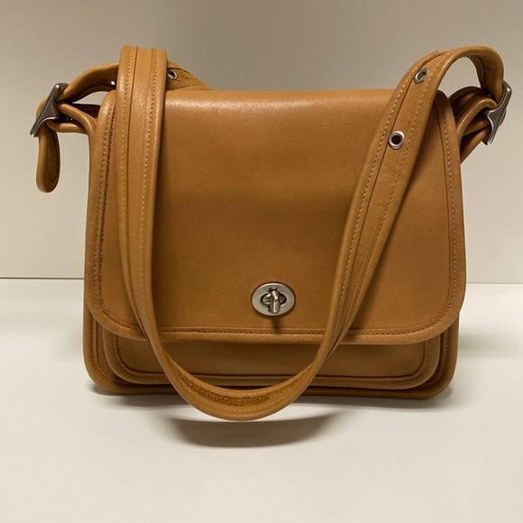 COACH Rambler's Legacy Vintage Tan Leather Shoulder Crossbody Bag 9061 - Picture 1 of 17
